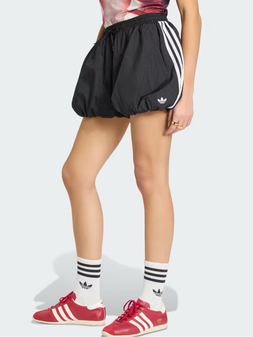 Nwt Adidas Black Bubble Athletic Shorts With White Three Stripes